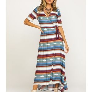 Stetson serape wrap dress